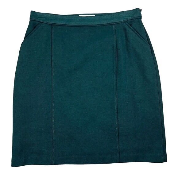 Boden Straight Skirt w Pockets  Women's Size 10 Long  Green Twill 60's Style - Picture 2 of 10